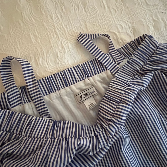 J Howard blue/white stripe cold shoulder dress - Picture 2 of 11